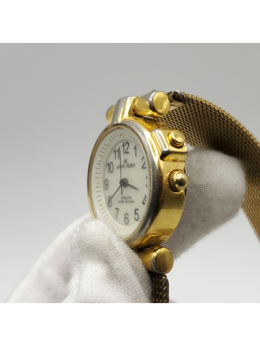 Anne Klein Instalite Gold Tone Womens Watch 25mm New Battery Please Read - Picture 9 of 14
